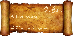 Valner Csaba névjegykártya